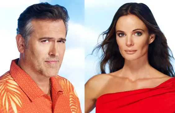 Bruce Campbell and Gabrielle Anwar in Burn Notice