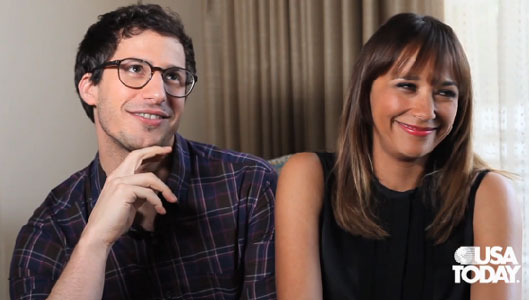 “Don’t call it titular” Andy Samberg and Rashida Jones talk ‘Celeste and Jesse Forever’ (video)