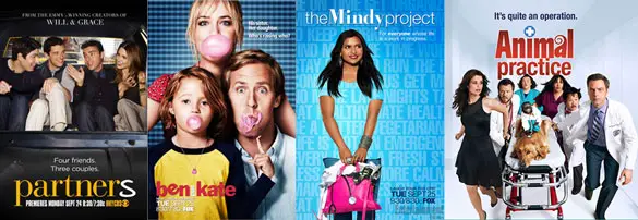 New Fall Shows Reviewed: ‘Partners’, ‘Ben and Kate’, ‘The Mindy Project’ & ‘Animal Practice’