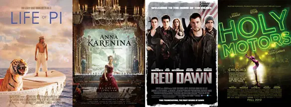 In Theaters: Red Dawn, Life of Pi, Anna Karenina and Holy Motors