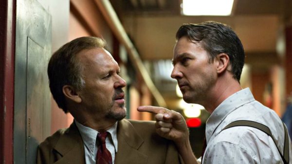 Michael Keaton and Edward Norton in Birdman