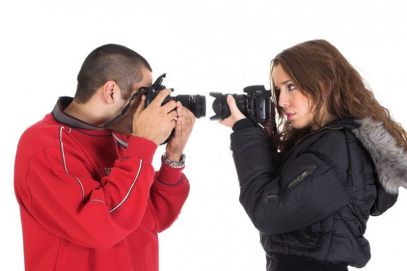 Friends taking headshots