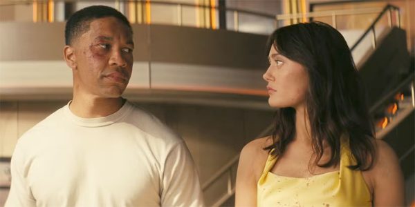 Aaron Moten and Ella Purnell in a scene from Fallout